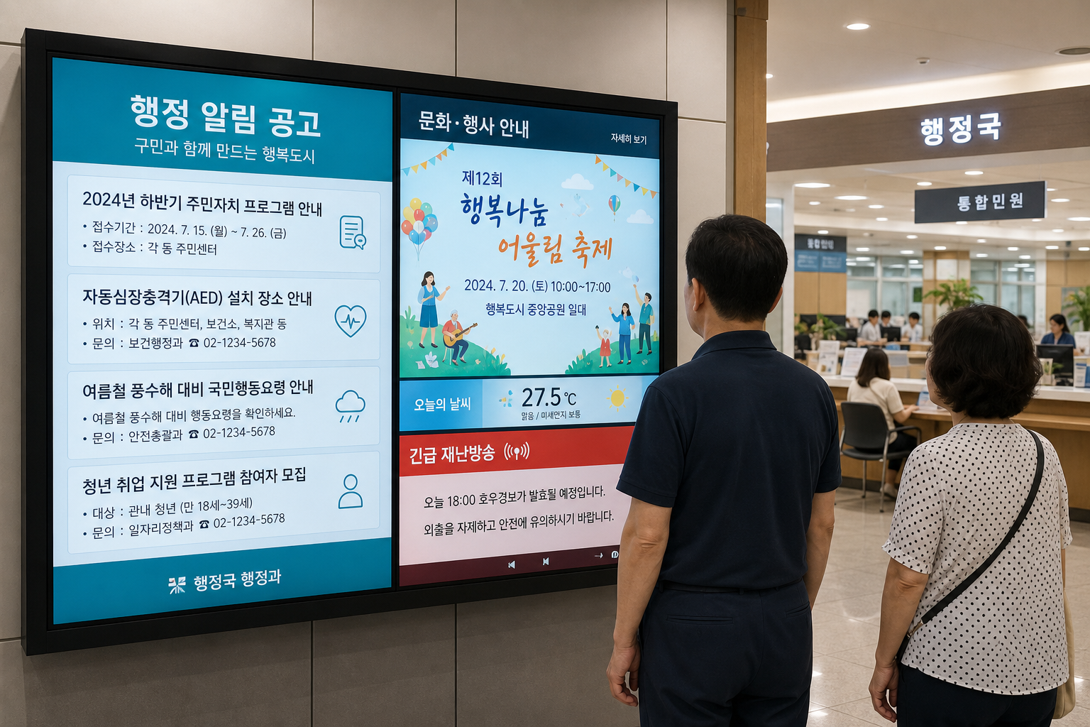 행정국 알림 공고 및 행사